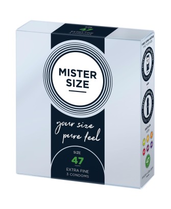 MISTER SIZE 47mm Condoms 3pcs Natural
