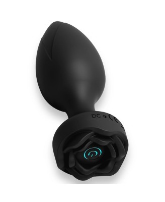 Power Escorts - Princess Plug - Remote Rose Design Plug - USB Rechargeable - 10 Functions - Black