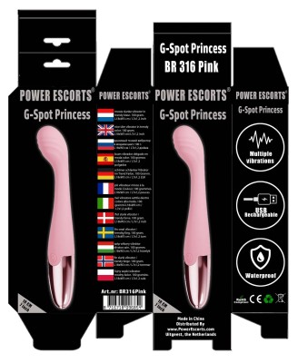 Power Escorts - Pink - G Spot Princess - 18 Cm / 7 Inch Silicone G Spot Vibrator