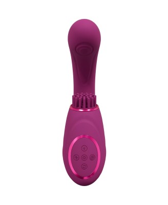 Gen - Rechargeable Triple Action G-Spot Vibrator with Pulse Wave  and Vibrating Bristles - Pink