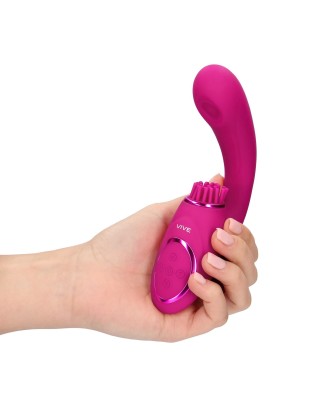Gen - Rechargeable Triple Action G-Spot Vibrator with Pulse Wave  and Vibrating Bristles - Pink