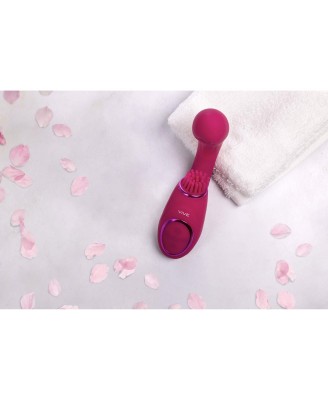 Gen - Rechargeable Triple Action G-Spot Vibrator with Pulse Wave  and Vibrating Bristles - Pink