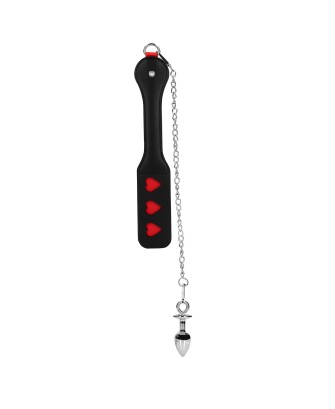 Hearts Paddle with Metal Anal Plug