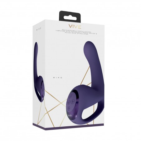 Riko - Rechargeable Triple Action Vibrator with Advanced Finger Motion & Pulse Wave Stimulator – Purple