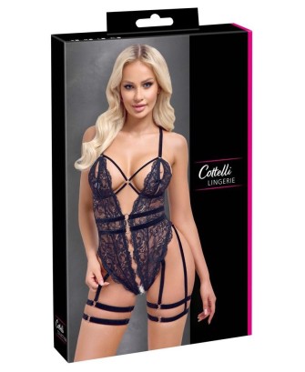 Czarne Body bez Krocza - Body Lace S - Cottelli