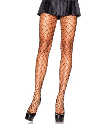 Diamond Fishnet Pantyhose Black