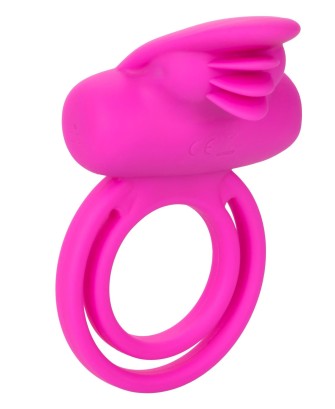 Dual Clit Flicker Enhancer Pink - Wibrujący Pierścień Erekcyjny