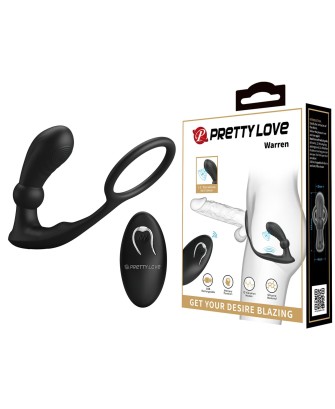 PRETTY LOVE - Warren Black, 12 vibration functions 12 pulse wave settings Wireless remote control