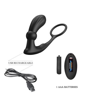 PRETTY LOVE - Warren Black, 12 vibration functions 12 pulse wave settings Wireless remote control