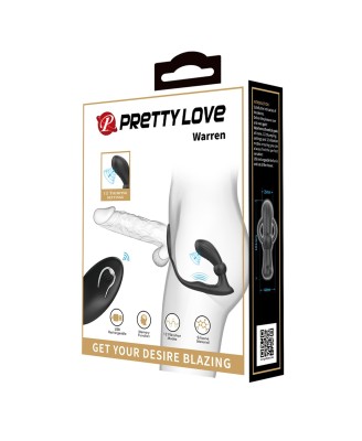 PRETTY LOVE - Warren Black, 12 vibration functions 12 pulse wave settings Wireless remote control