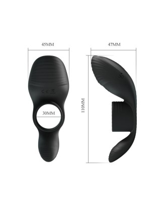 PRETTY LOVE - Vibration Penis Sleeve 7 FUNCTIONS BLACK