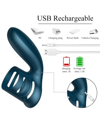Wibrator-Silicone Ring Blue USB 7 Function
