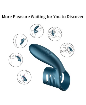 Wibrator-Silicone Ring Blue USB 7 Function