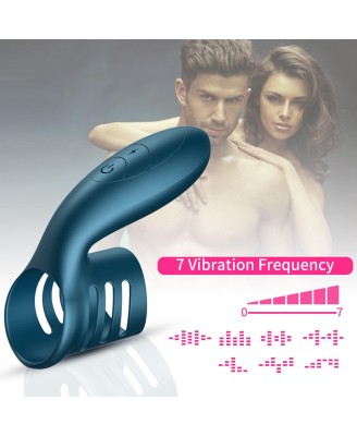 Wibrator-Silicone Ring Blue USB 7 Function