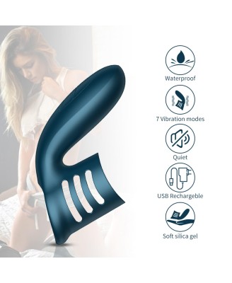 Wibrator-Silicone Ring Blue USB 7 Function
