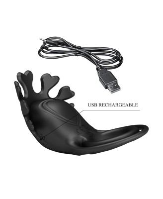 PRETTY LOVE - VIBRANT PENIS RING RUBEN Black, 7 vibration functions