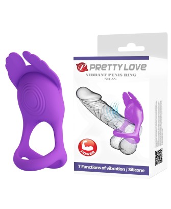 PRETTY LOVE - VIBRANT PENIS RING SILAS Black, 7 vibration functions