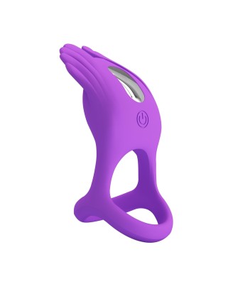 PRETTY LOVE - VIBRANT PENIS RING SILAS Black, 7 vibration functions