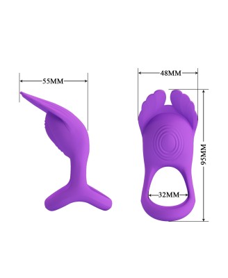 PRETTY LOVE - VIBRANT PENIS RING SILAS Black, 7 vibration functions