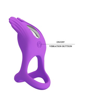 PRETTY LOVE - VIBRANT PENIS RING SILAS Black, 7 vibration functions
