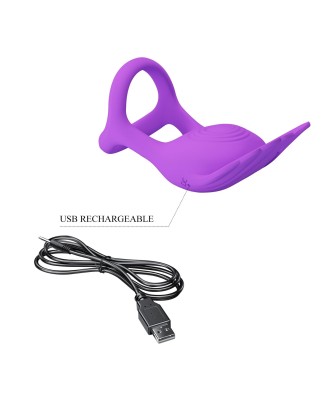 PRETTY LOVE - VIBRANT PENIS RING SILAS Black, 7 vibration functions