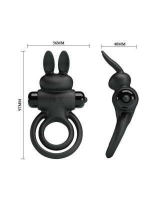 PRETTY LOVE - VIBRANT PENIS RING III Black