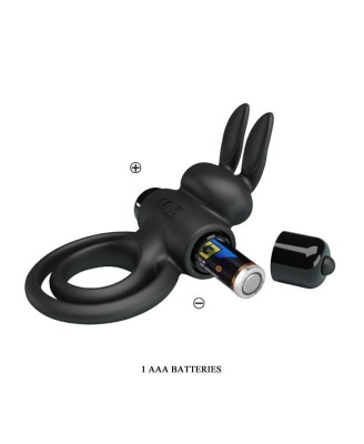 PRETTY LOVE - VIBRANT PENIS RING III Black