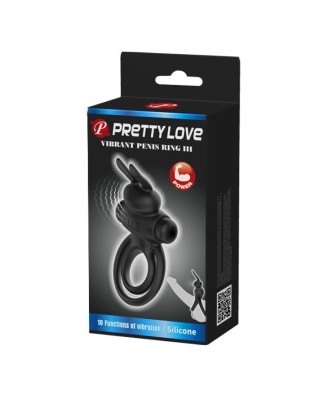 PRETTY LOVE - VIBRANT PENIS RING III Black