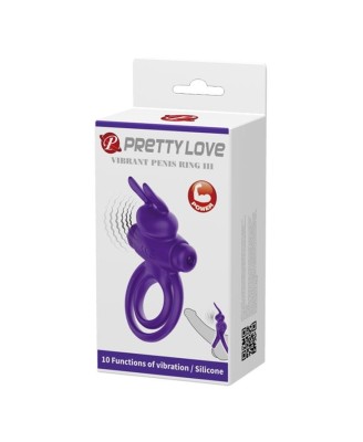 PRETTY LOVE - VIBRANT PENIS RING III 10 Functions Purple