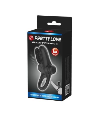 PRETTY LOVE - VIBRANT PENIS RING II Black