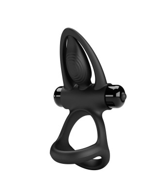 PRETTY LOVE - VIBRATION COCK RING Black, 10 vibration functions