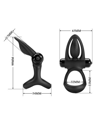 PRETTY LOVE - VIBRATION COCK RING Black, 10 vibration functions