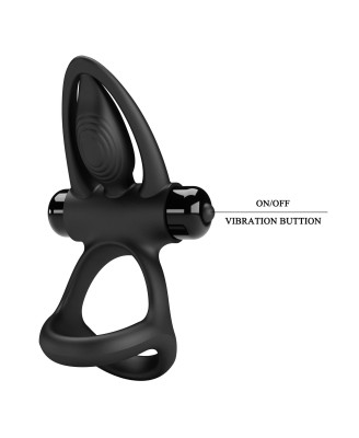 PRETTY LOVE - VIBRATION COCK RING Black, 10 vibration functions