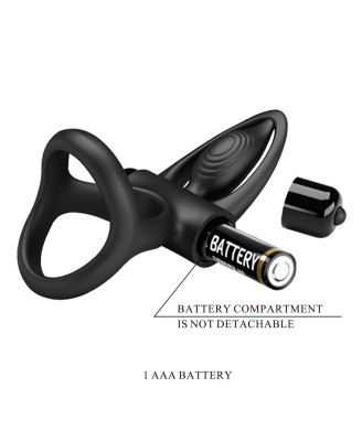 PRETTY LOVE - VIBRATION COCK RING Black, 10 vibration functions