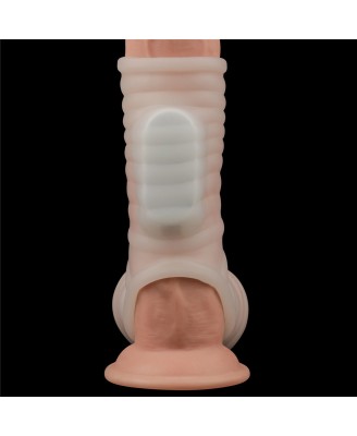 Vibrating Wave Knights Ring with Scrotum Sleeve - Wibrujący Pierścień Erekcyjny