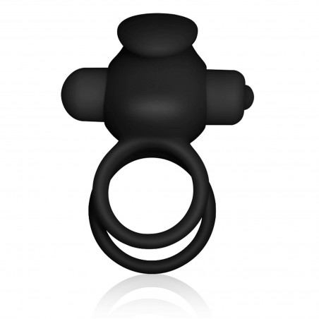 Power Clit Duo Silicone Cockring Black