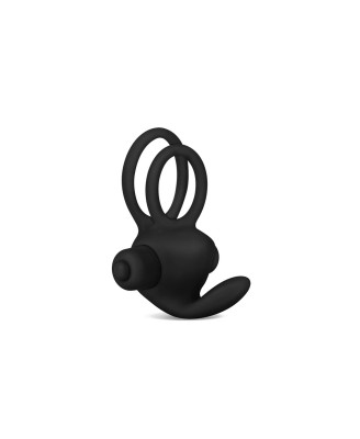 Power Clit Duo Silicone Cockring Black