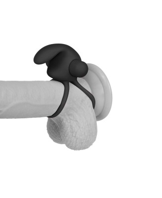 Power Clit Duo Silicone Cockring Black