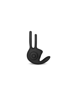 Power Clit Duo Silicone Cockring Black