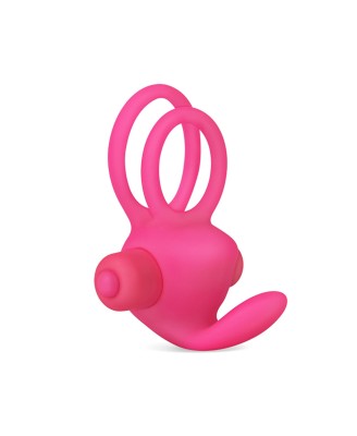 Power Clit Duo Silicone Cockring Pink