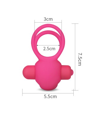 Power Clit Duo Silicone Cockring Pink
