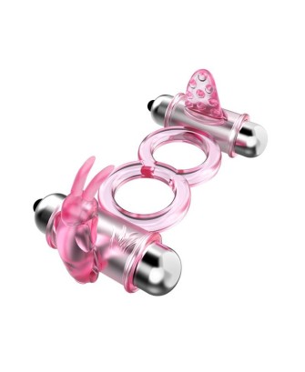 BAILE - BUNNY SNUGGLES COCK CLIT RING, 10 vibration functions