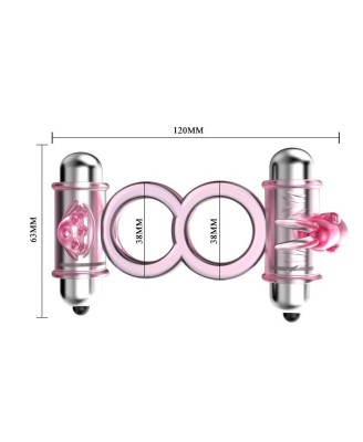 BAILE - BUNNY SNUGGLES COCK CLIT RING, 10 vibration functions