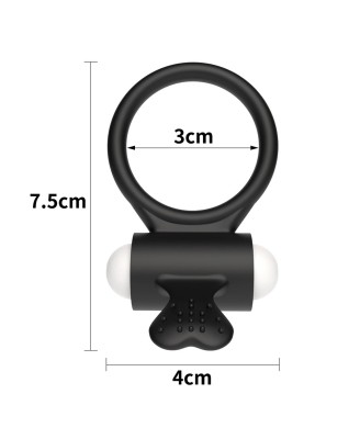 Power Clit Silicone Cockring Black