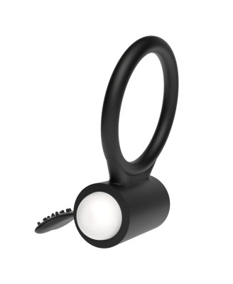 Power Clit Silicone Cockring Black