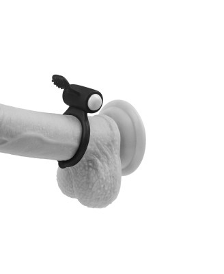 Power Clit Silicone Cockring Black