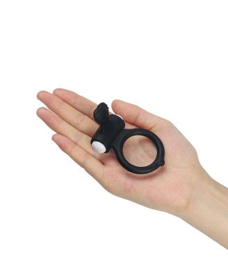 Power Clit Silicone Cockring Black