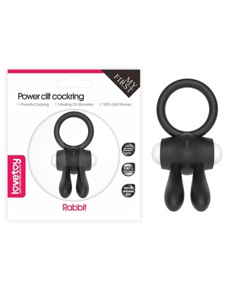 Power Clit Silicone Cockring Black