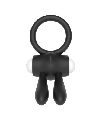 Power Clit Silicone Cockring Black