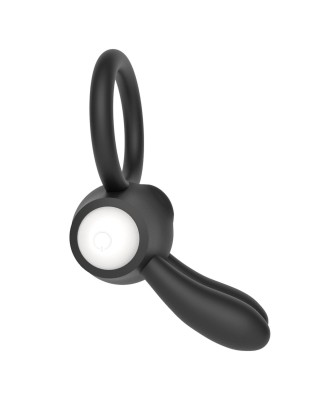 Power Clit Silicone Cockring Black